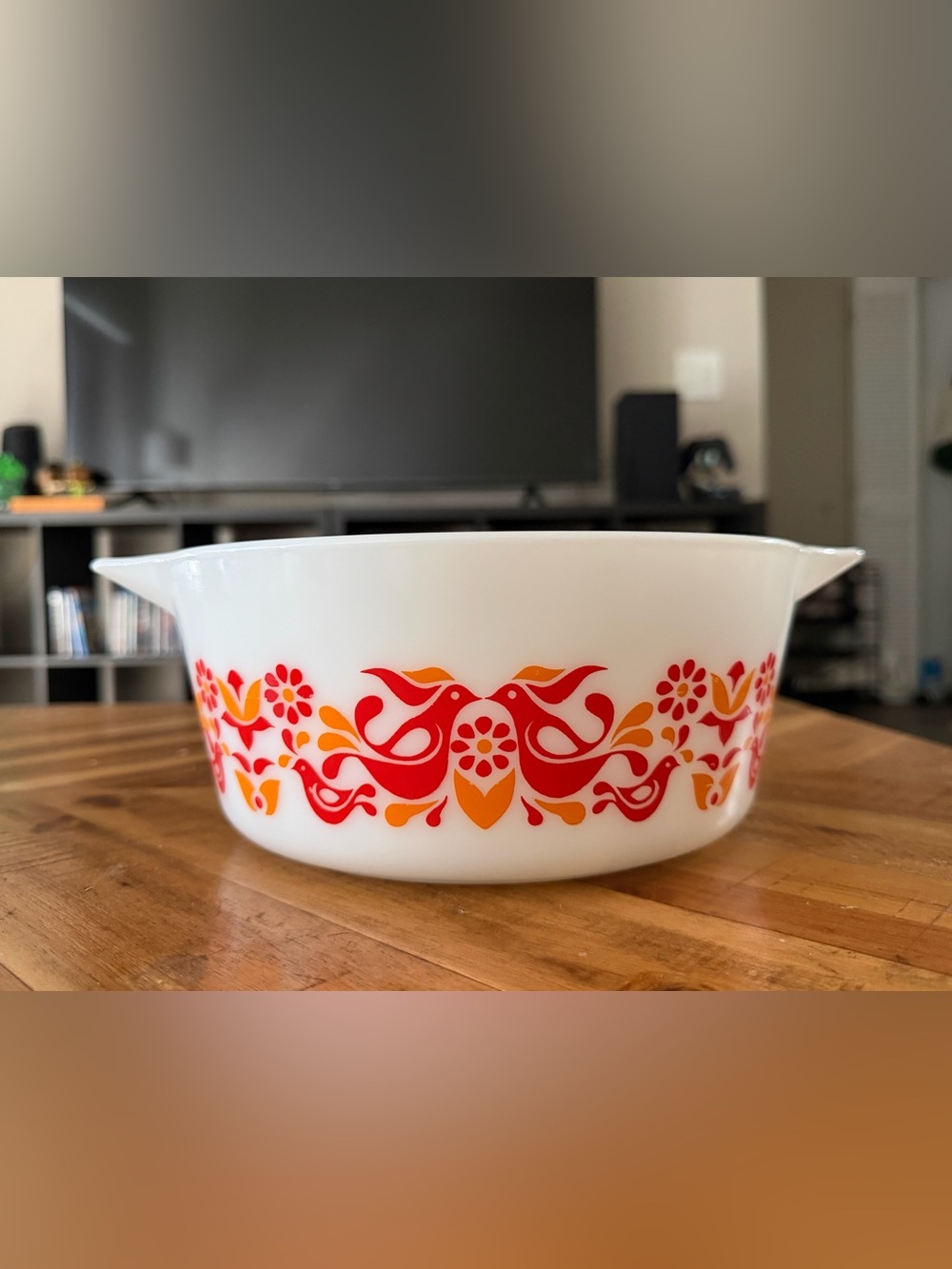 Vintage Pyrex Friendship Birds 475 Cinderella Casserole No Lid